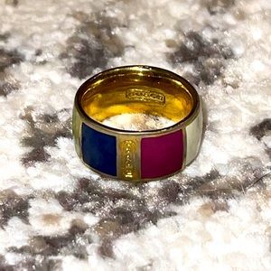 COACH Legacy Stripe Multicolored Ring SIZE 7